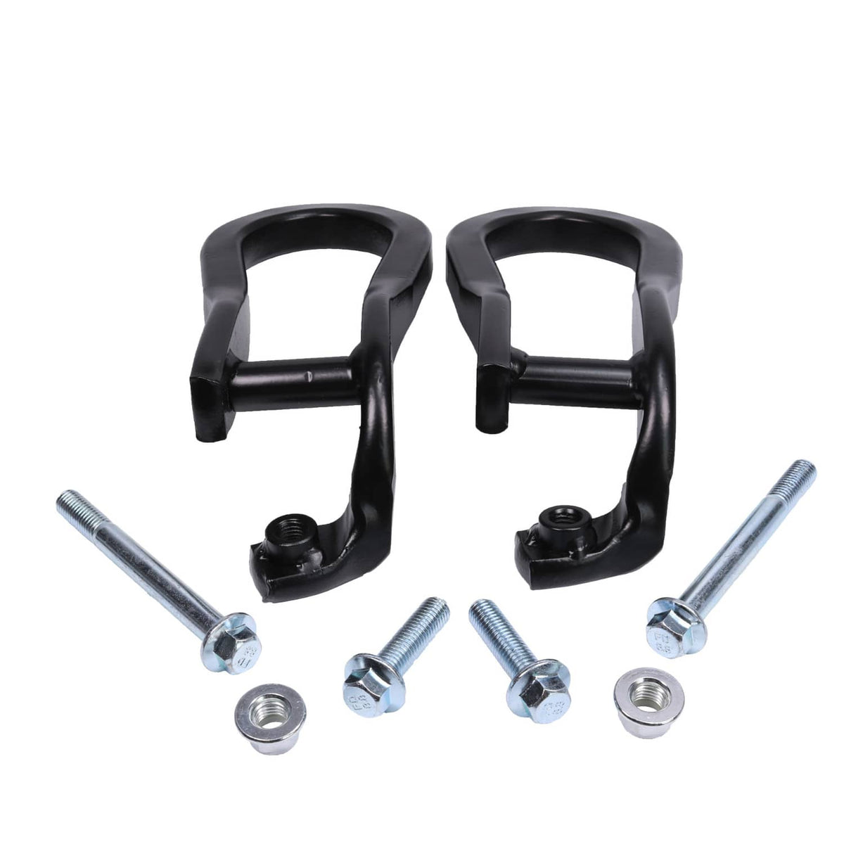 Solidspare Pair Black Tow Hooks Kit 84072464 For 2015-2019 Silverado Sierra 2500HD & 3500HD