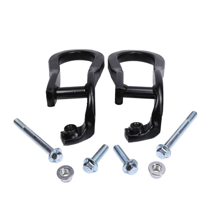 Solidspare Pair Black Tow Hooks Kit 84072464 For 2015-2019 Silverado Sierra 2500HD & 3500HD