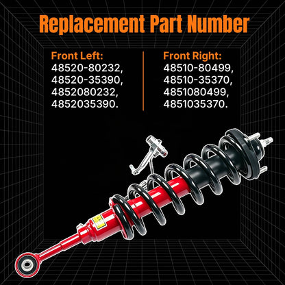 Solidspare Front LH&RH Shock Struts Spring Assy For Toyota 4Runner Limited 4WD 2010-24 4.0L