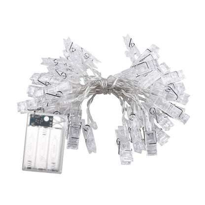 Solid Spare 10 LED Card Photo Clip String Fairy Lights Battery Christmas Party Wedding light