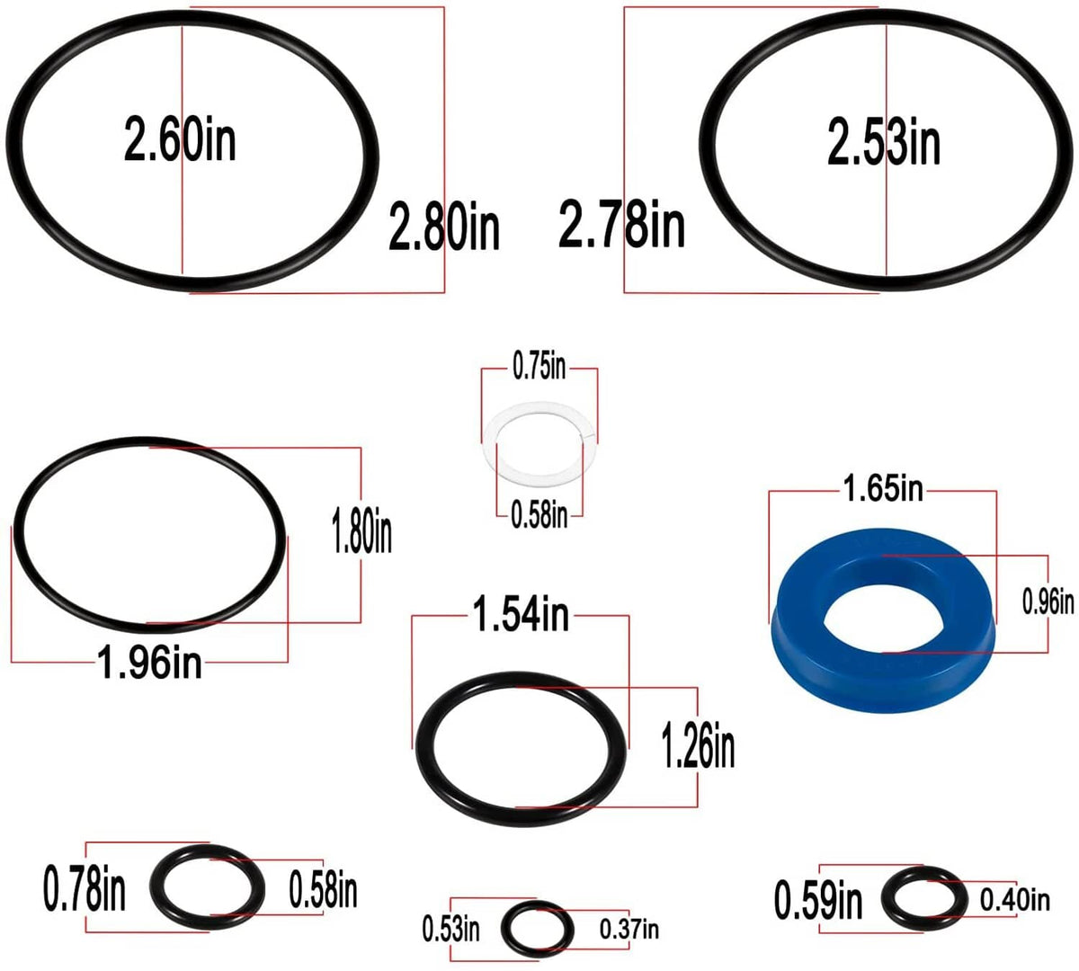 Solid Spare Floor Jack Seal Replacement Kit for Sears, Craftsman, MVP - 214.50136, G-493LWM