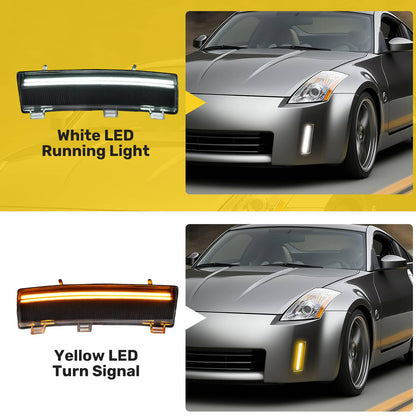 Solid Spare 2PCS LED Turn Signal Lights Side Marker Lamps+DRL For Nissan 350Z LCI 2006-2009