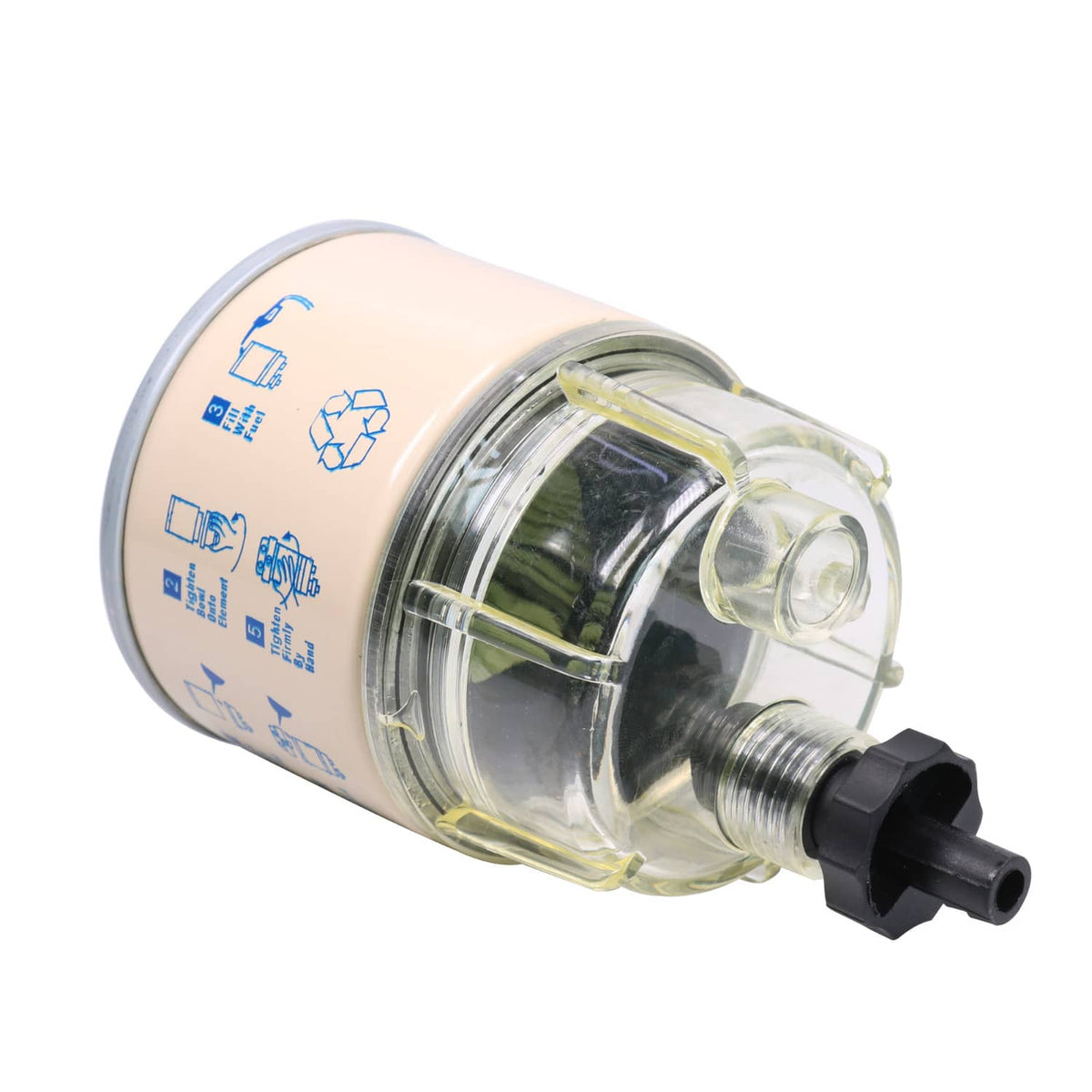 Solidspare R12T Fuel Filter Water Separator Spin-on with Water Collection Bowl For Marine