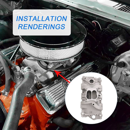 Solidspare 262-400 Dual Plane Front Intake Manifold For Small Block Chevy SBC 1955-1986 NEW