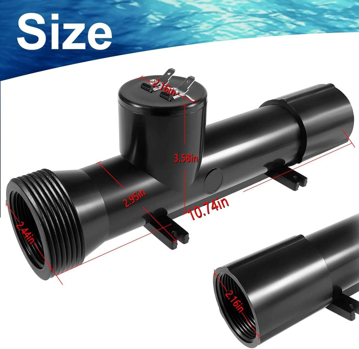 Solid Spare 4CH4002R Power Ionizer Replacement Chamber for Swimming Pool Treatment System