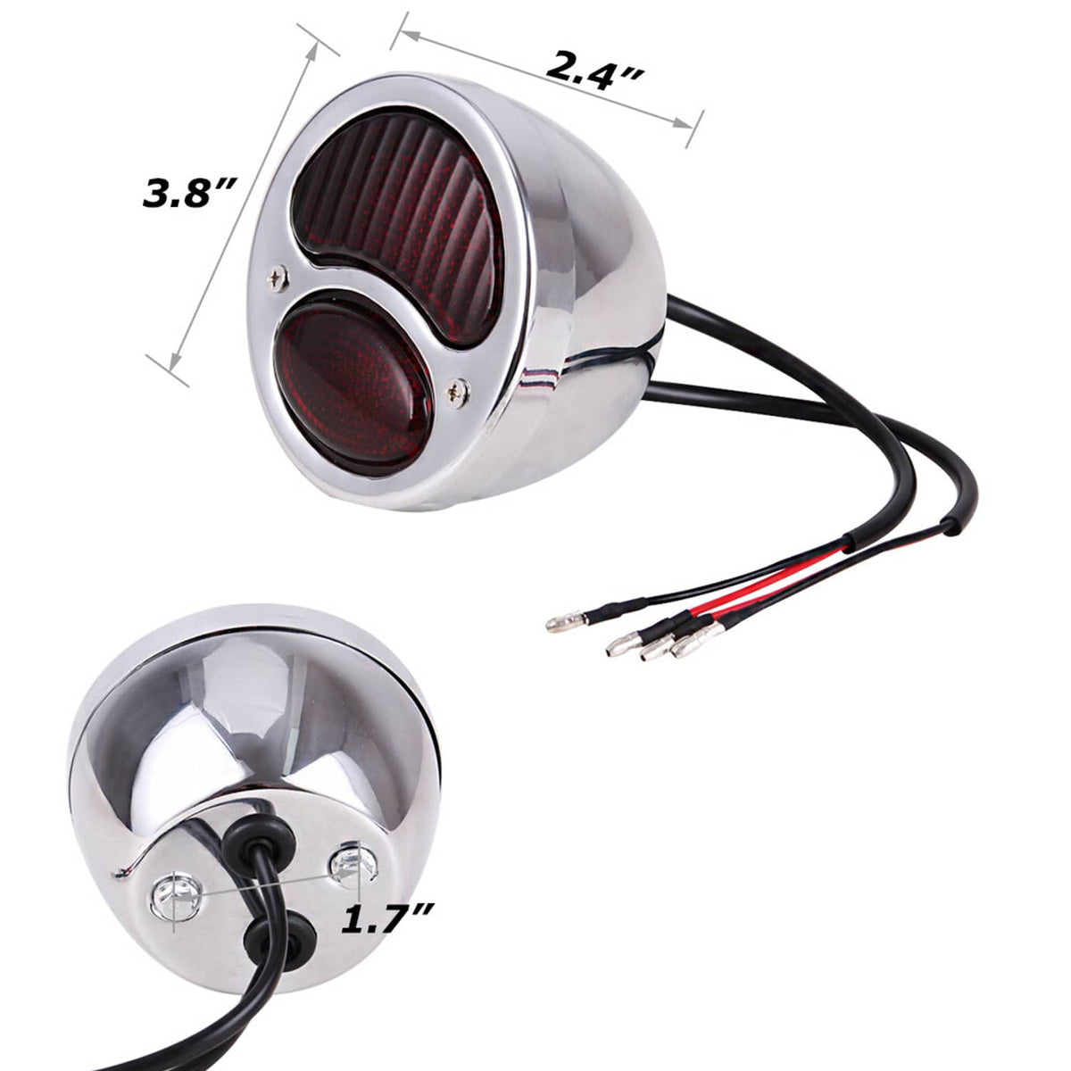 Solidspare 2pcs Vintage LED Custom Hot Rat Street Rod Tail Lights Brake Stop Ford Model A