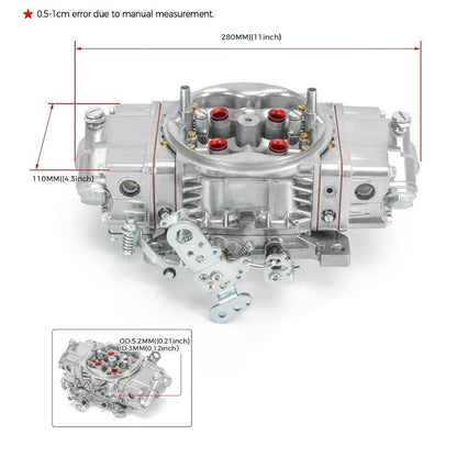 Solidspare 4 Barrel BR-67201 850CFM Carburetor Double Pumper Mechanical Performance Race