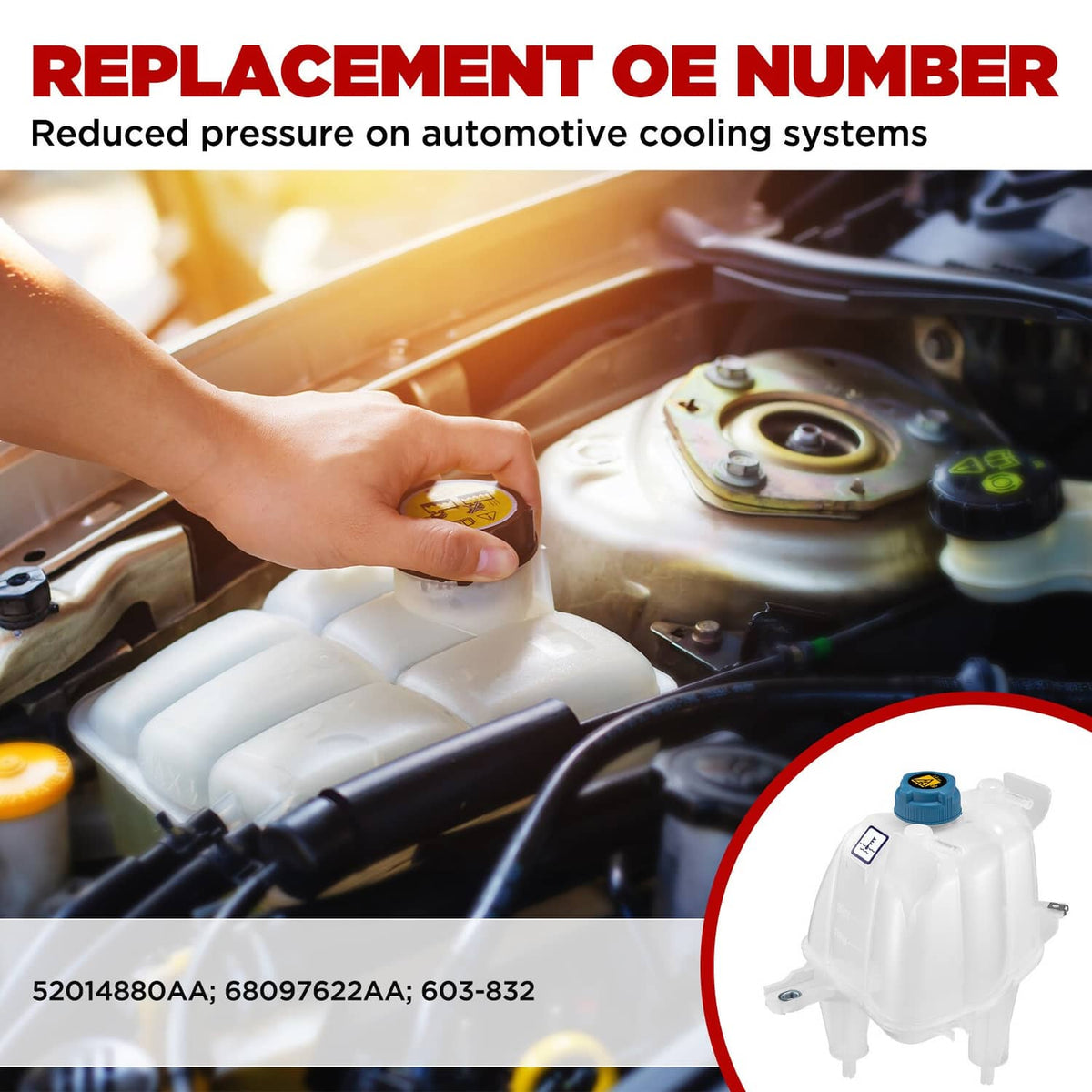 Solidspare New Coolant Reservoir For 2014-2021 Dodg Ram ProMaster 1500 2500 3500 52014880AA