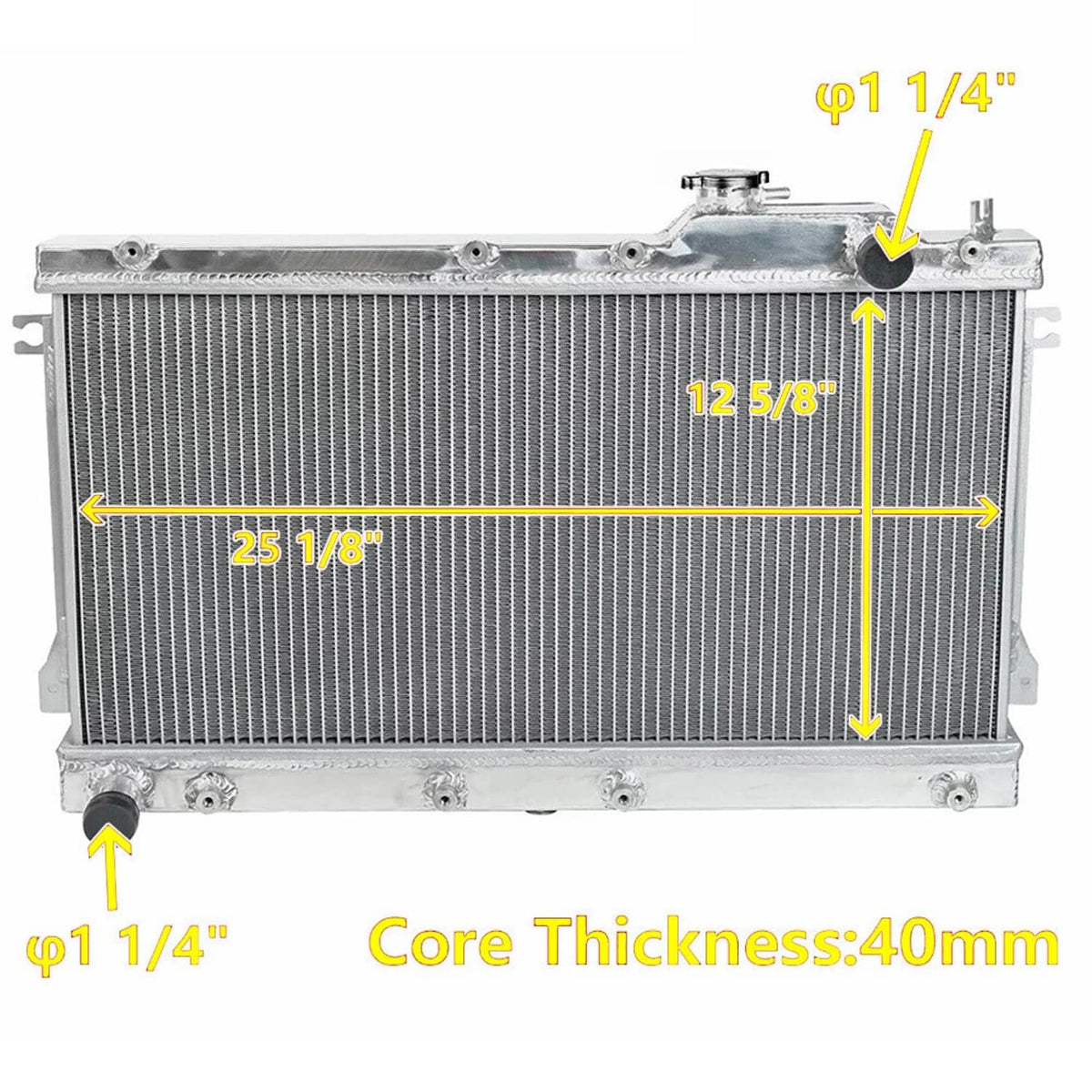 Solidspare 2 Row Aluminum 40mm Core Racing Radiator Bolt On For 1990-97 Mazda Miata MX5 MT