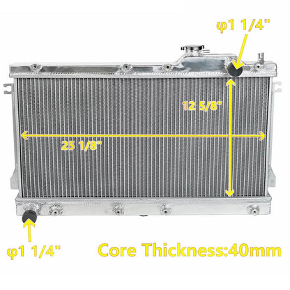 Solidspare 2 Row Aluminum 40mm Core Racing Radiator Bolt On For 1990-97 Mazda Miata MX5 MT