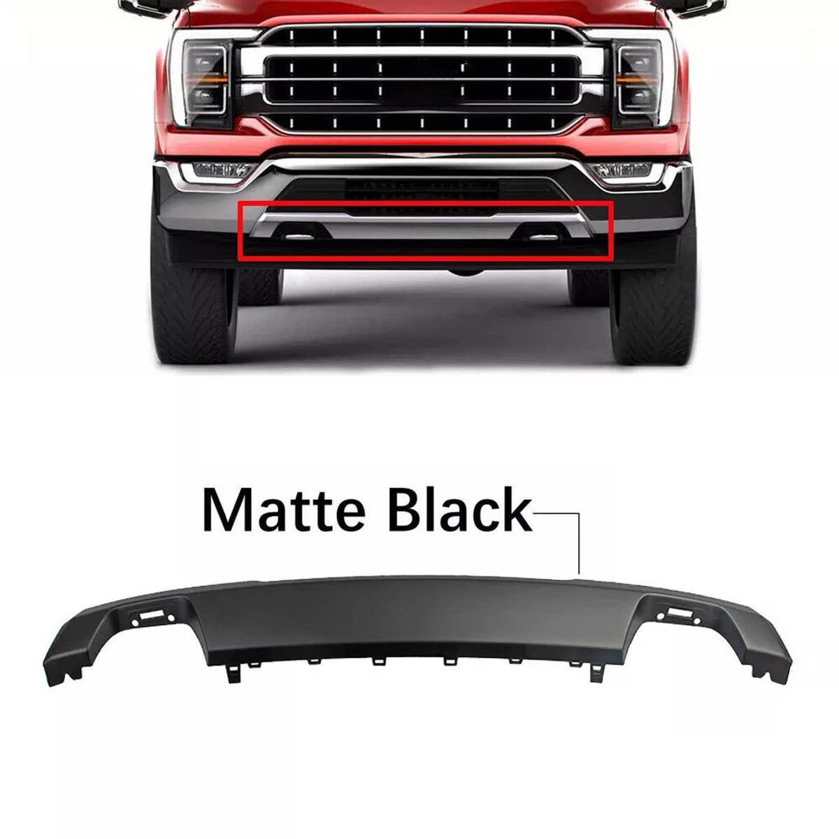 Solidspare Black Front Bumper Lower Molding Trim Valance Matte For 2021 2022 2023 Ford F150