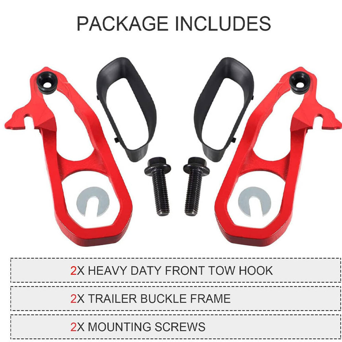 Solidspare Heavy Duty Front LH & RH Tow Hooks + Hardware For Dodge 2019 -2022 Ram 1500 DT