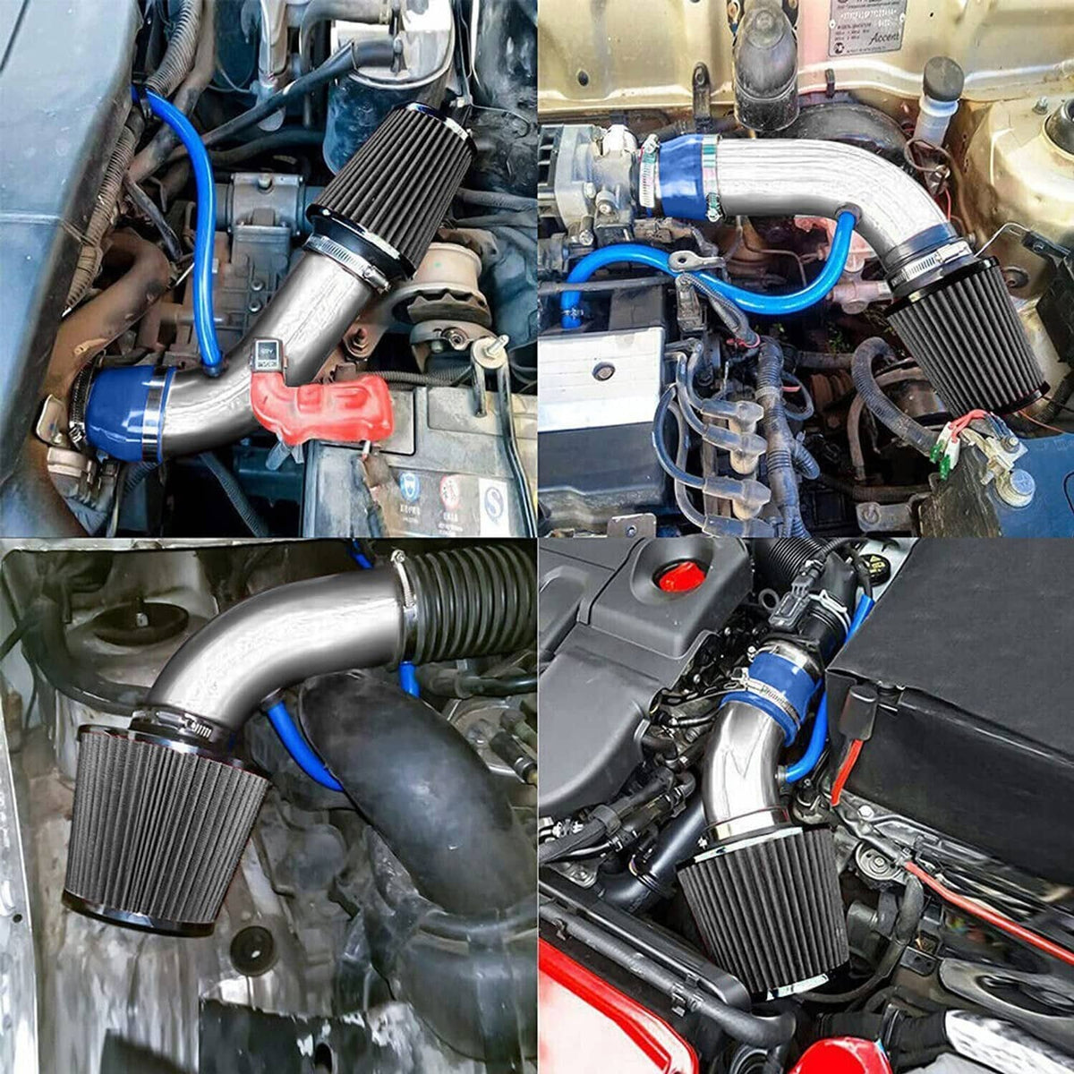 Solidspare Cold Air Intake Filter Induction Kit Pipe Power Flow Hose System Car Accessories