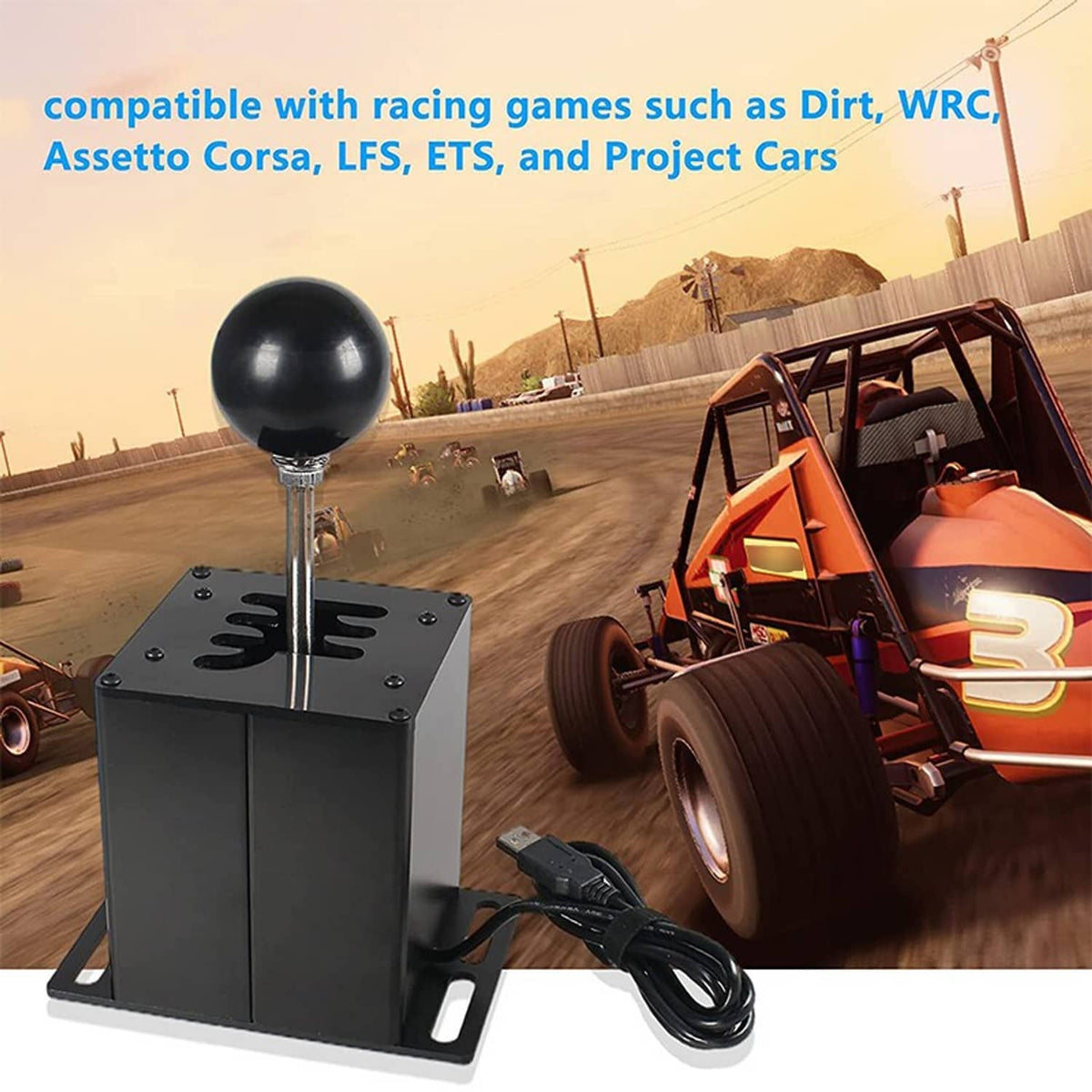 Solidspare PC USB H Gear Shifter Sim Racing Game For Logitech G29 G27 G25 G920 T300RS/GT