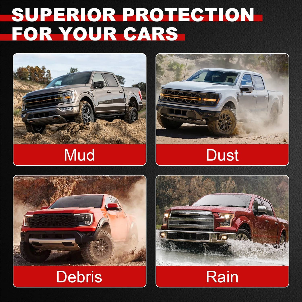 Solidspare For Ford F-150 2015-2024 Upgrade Manganese Steel Splash Panel Shield ML3Z-7222-D