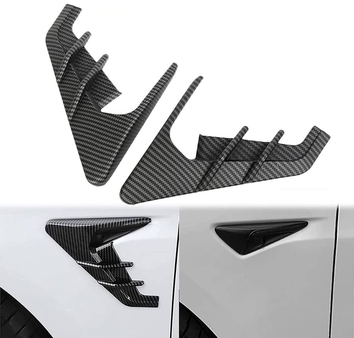Solidspare For 2021-2023 Tesla Model 3/Y Matte Carbon Fiber Side Fender Camera Flank Cover