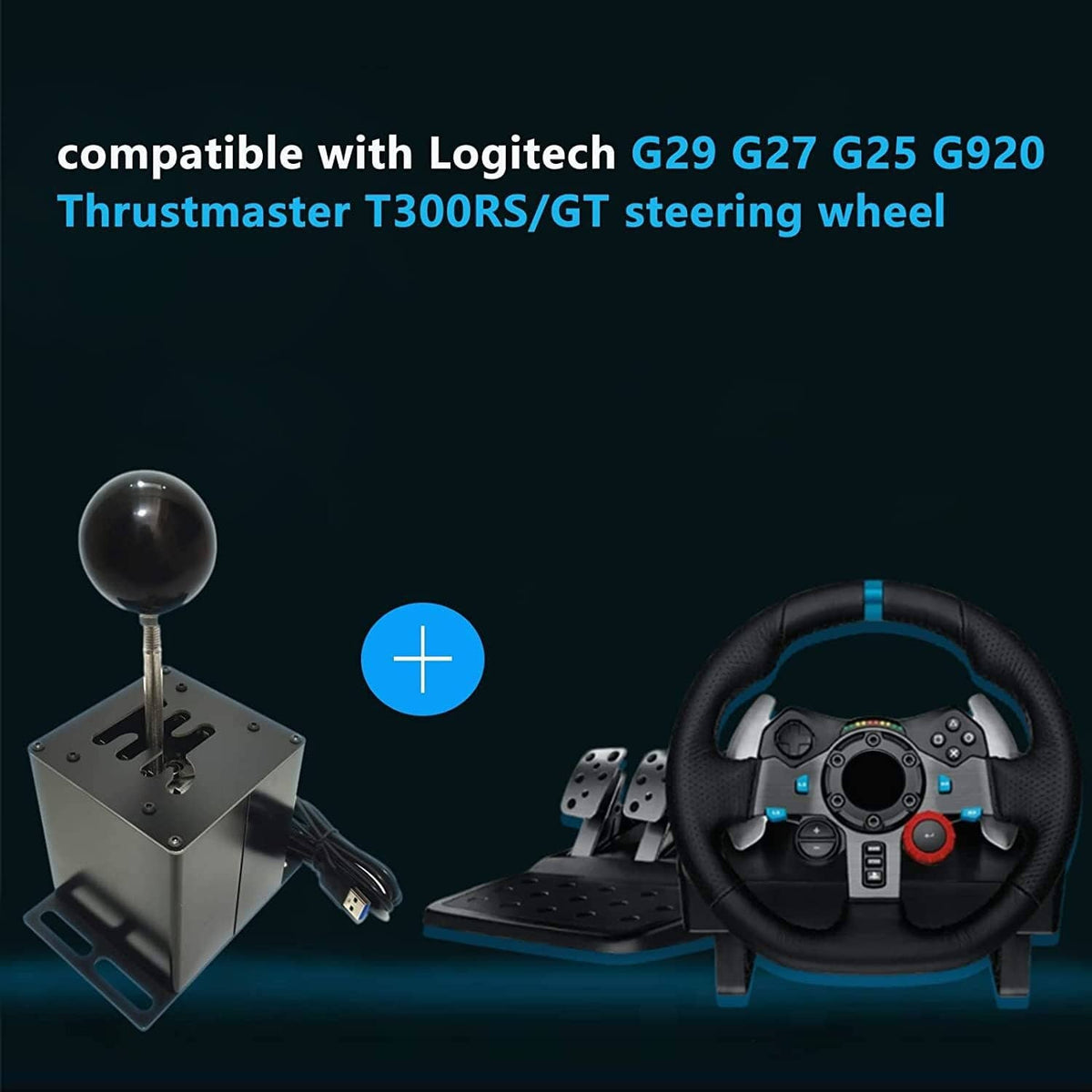 Solidspare PC USB H Gear Shifter Sim Racing Game For Logitech G29 G27 G25 G920 T300RS/GT