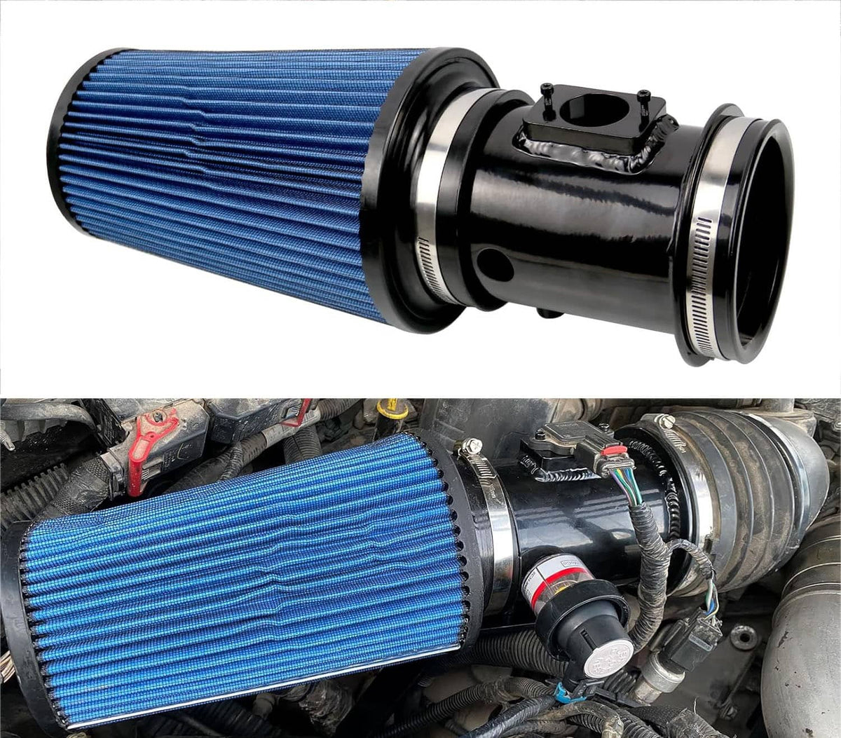 Solidspare New Cold Air Intake System for 2008-10 Ford F250/350/450 Super Duty XL XLT 6.4L