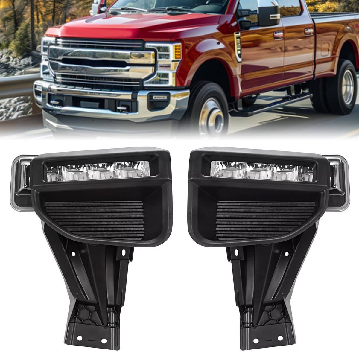 Solid Spare For Ford F250 F350 Super Duty 2020-2022 LED Bumper Fog Lights Driving Lamps Set