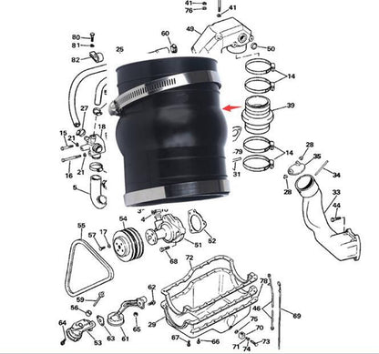 Solid Spare Exhaust Hose Bellows Fit for OMC & Volvo Penta 3852741 / 3863450 18-2780-1 89222