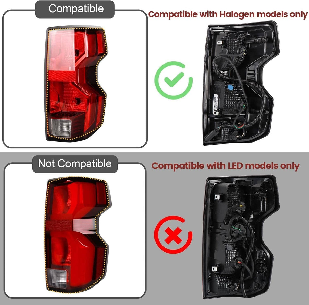 Solidspare LED Tail Light Brake Lamp W/ Bulb Right Passenger For 2023-2024 Chevy Colorado