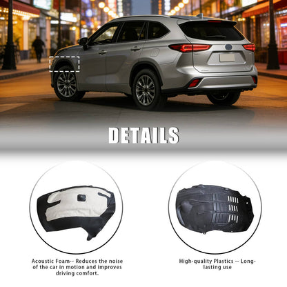 Solidspare Front Driver & Passenger Side Fender Liners Set For 2020-2024 Toyota Highlander