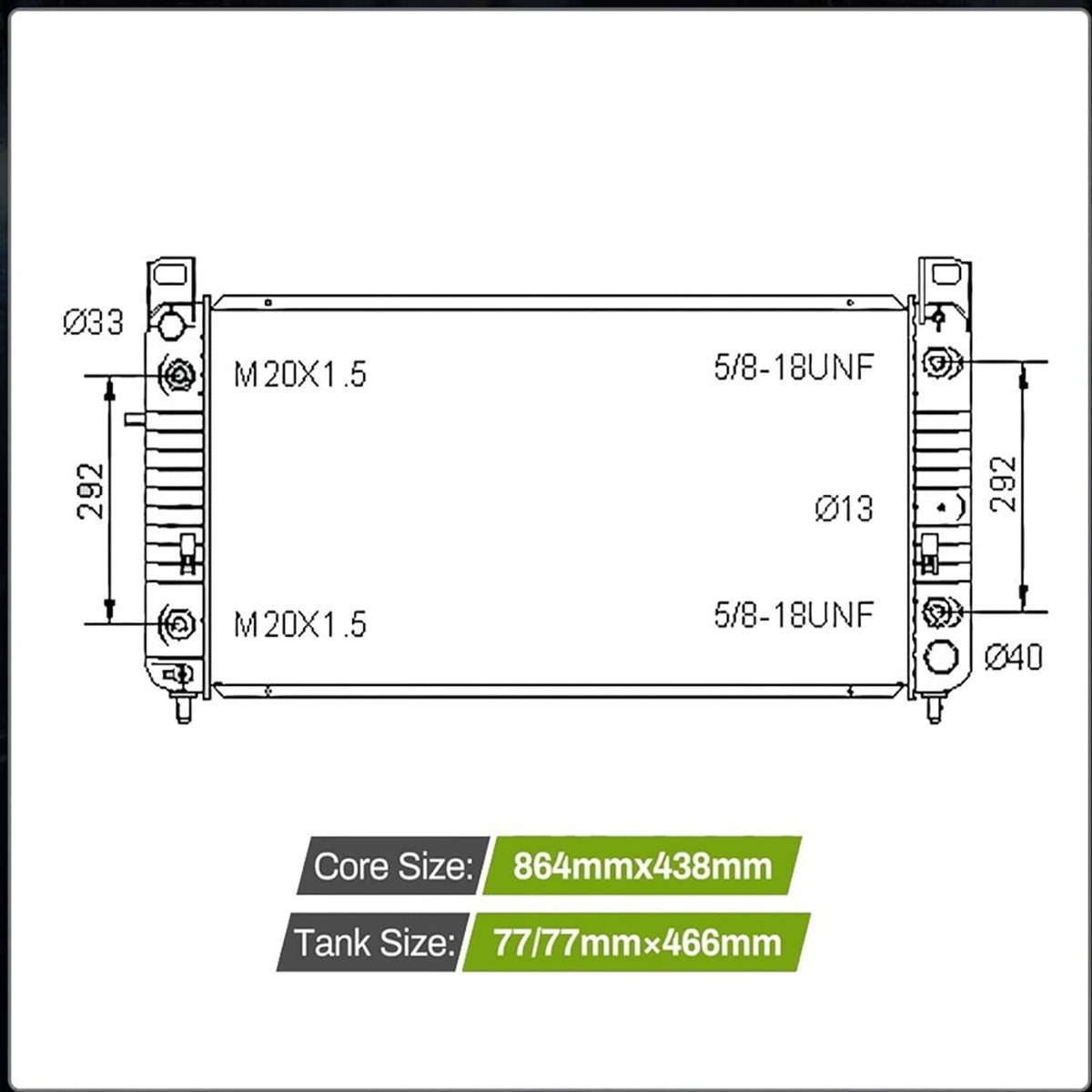 Solidspare 34'' Radiator 15841571 for Chevy Silverado Suburban Tahoe GMC Sierra 1500 Yukon