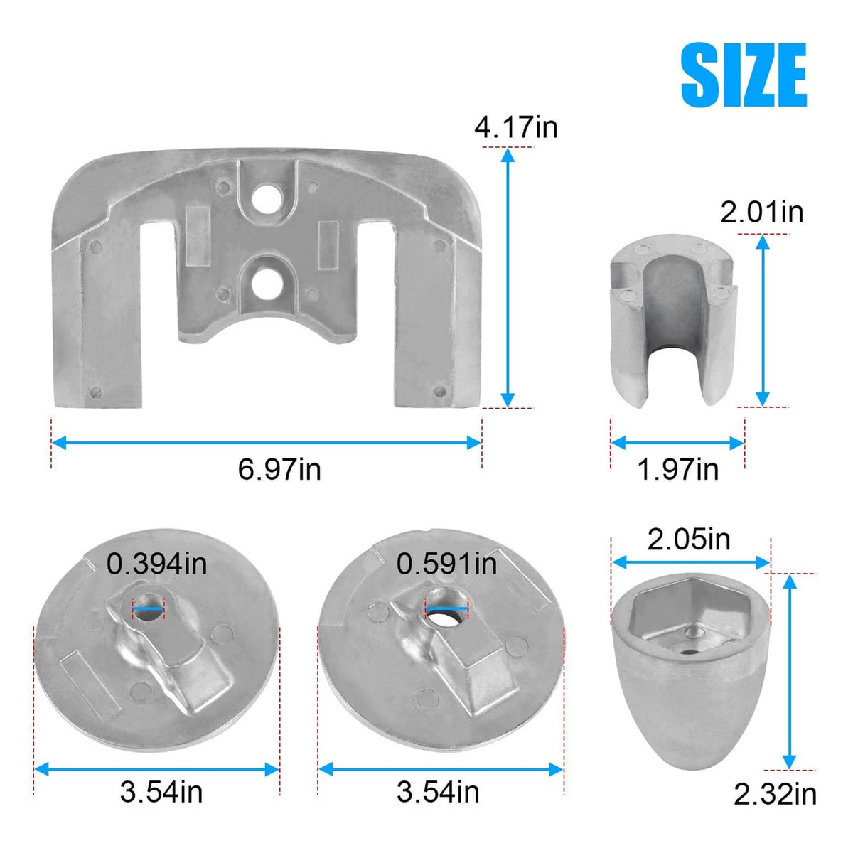 Solidspare Aluminum Anode Kit Hardware For 2004-2023 Mercruiser Bravo 3 888761Q02 888761Q04