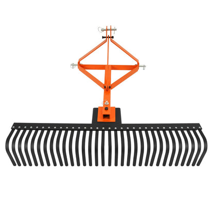 Solidspare 3 Point Landscape Rock Rake For Category 1 Tractor Attachment Gravel Lawn 60''