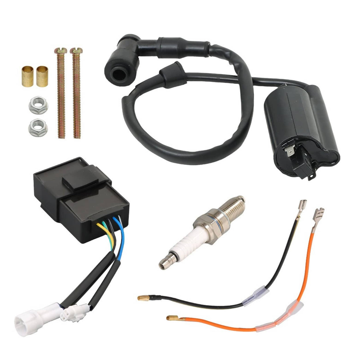 Solidspare Ignition Coil CDI Spark Plug Kit For Kawasaki Bayou300 KLF300B 1988-2004