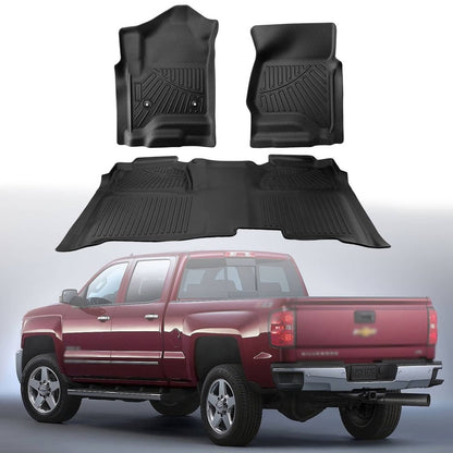 Solidspare Floor Mats Liners for 2014-2018 Chevy Silverado / GMC Sierra 1500 Crew Cab 3D