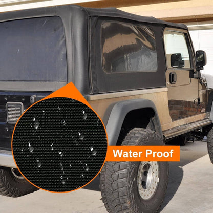 Solidspare 4Pcs For 1997-2006 Jeep Wrangler TJ Premium Rear Soft Top + Upper Skins