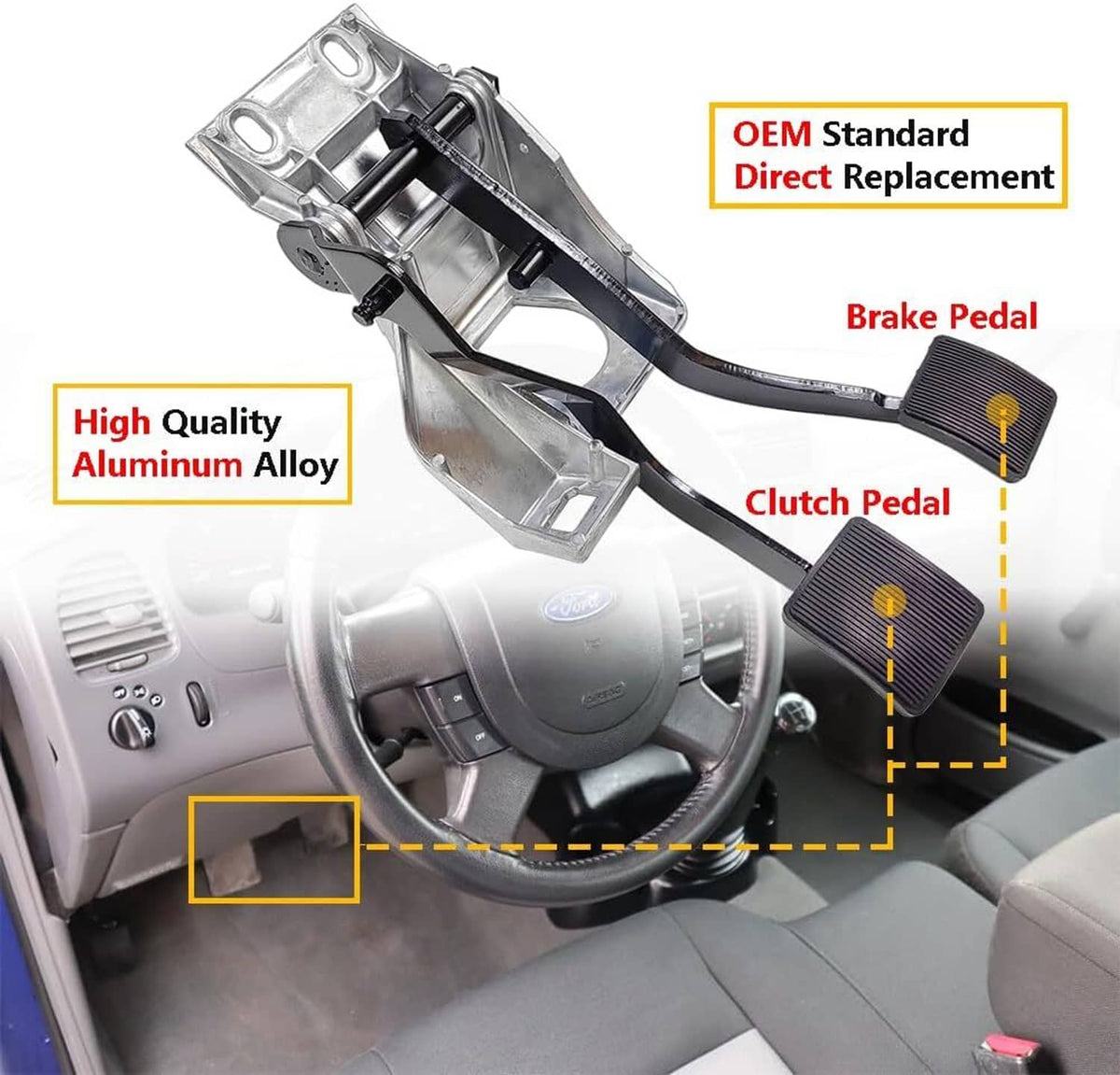 Solidspare New Brake Clutch Pedal Bracket Mount Assembly For 95-06 Ford Ranger 6L5Z2455BB