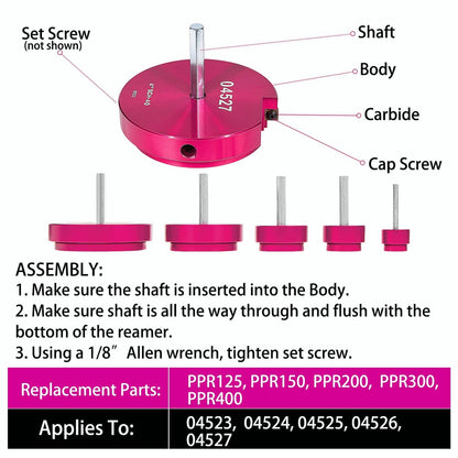 Solidspare 04520 for PPRK5 Plastic Pipe Fitting Reamer Kit fit into standard 1/2" drills