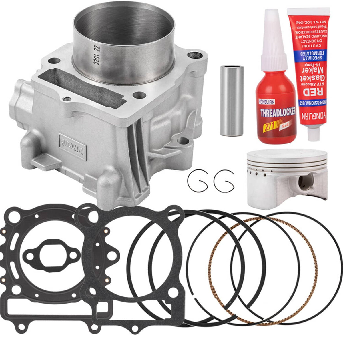 Solidspare UTV ATV Cylinder Piston Top End Kit Set for HiSUN 400 HS YS MASSIMO MSU BENNCHE