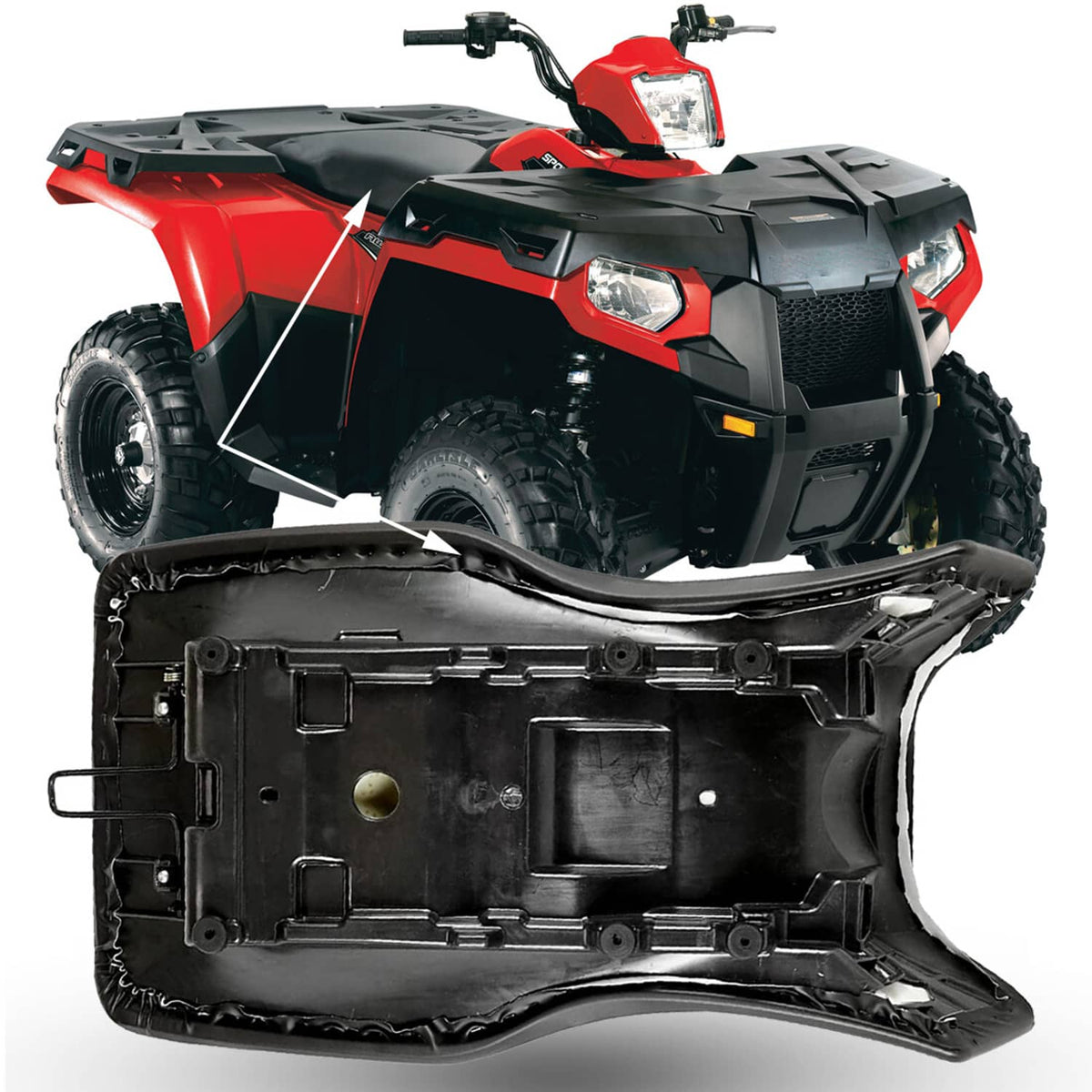 Solidspare ATV Complete Seat Cover Black for Polaris Sportsman 500 700 800 EFI HO 2005-2013