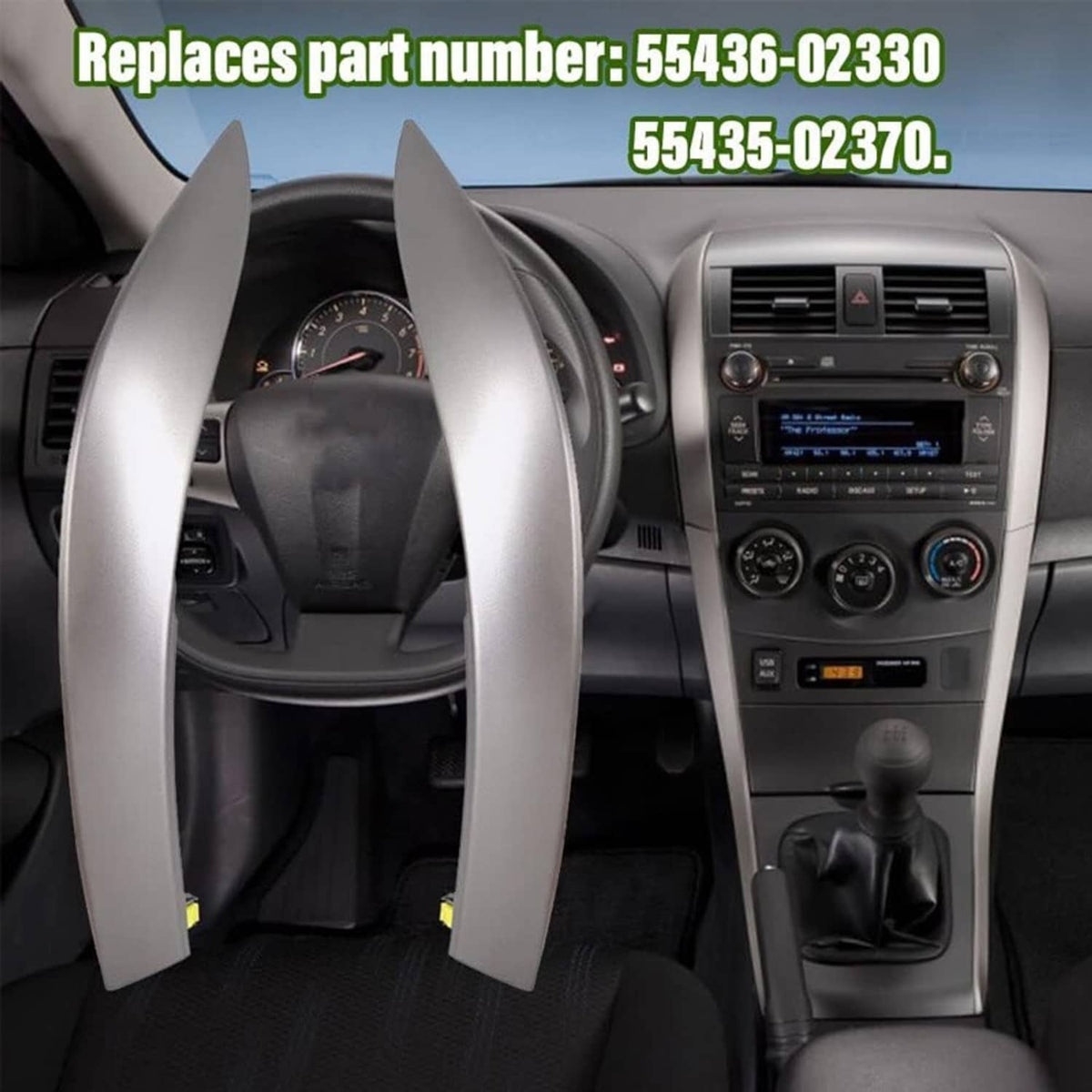 Solidspare Upper Side Central Dashboard Strip Trim Left+Right For 2009-2013 Toyota Corolla