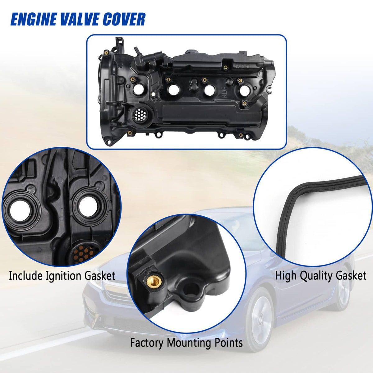 Solidspare Engine Valve Cover For Honda Accord 2013-2017 CR-V 2015-2019 L4 2.4L WITH Gasket