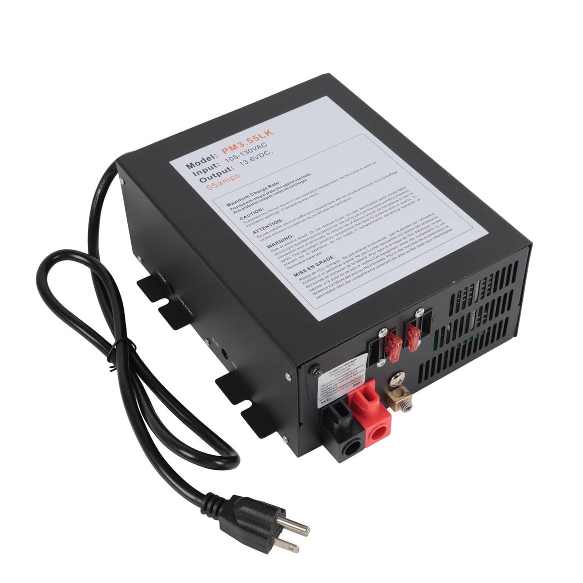 Solidspare PM3-55LK RV Power Converter 110V to 12V DC Charger with 55 Amp for Reliable RV