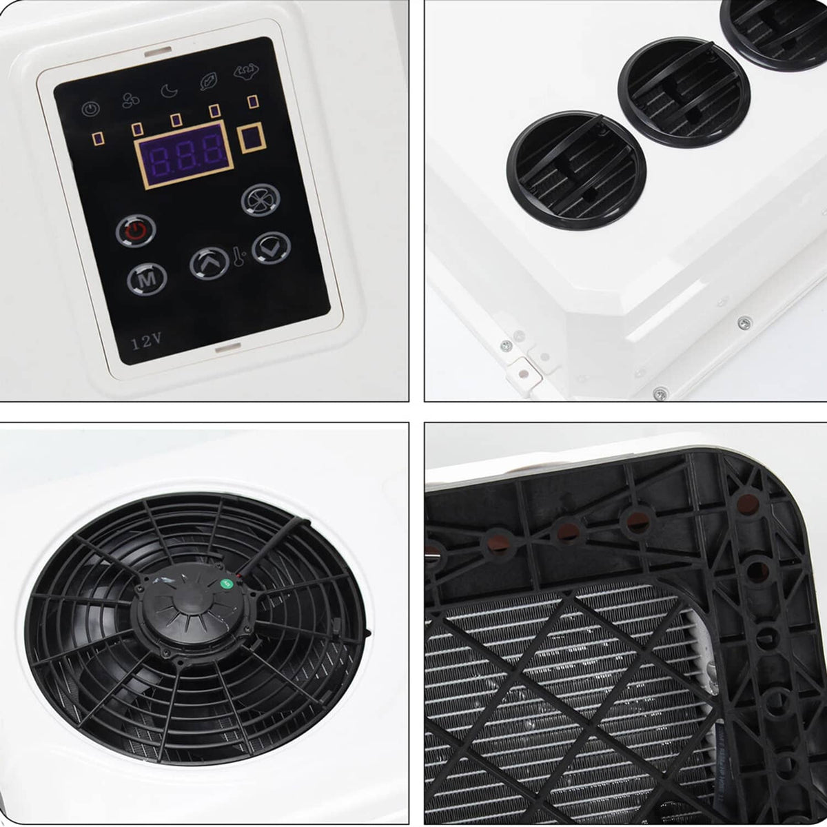 Solidspare 12000BTU 12V Truck Cab Air Conditioner Split AC for Semi Trucks Bus RV Caravan