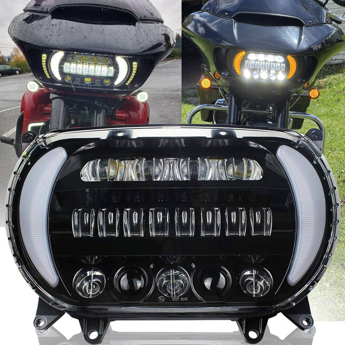 Solidspare Plug&Play For Harley Road Glide 2015-2024 LED Headlight DRL with High/Low Beam