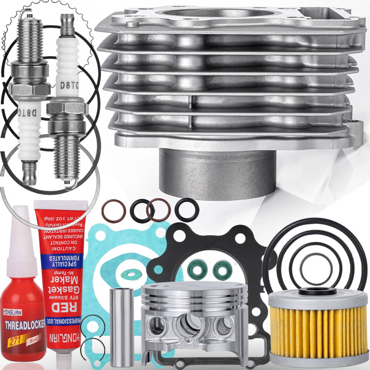 Solidspare Engine Cylinder Piston Rebuild Kit for 1988-00 Honda TRX 300 Fourtrax FW 4x4 2x4