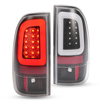 Solid Spare Black LED Tube Tail Lights Lamps For Ford F250 F350 F450 SD SuperDuty 2008-2016
