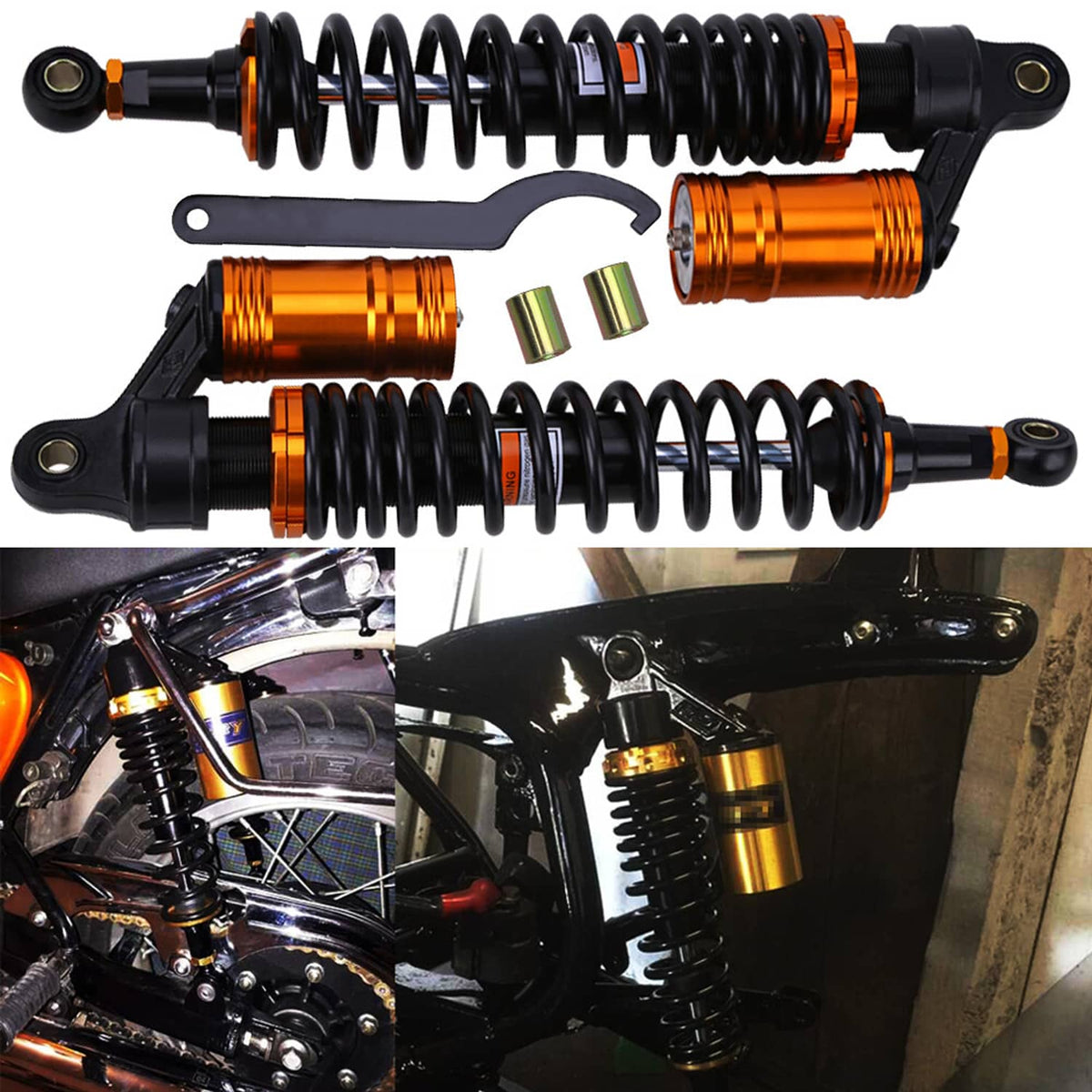 Solidspare Adjustable 15-3/4" Front Air Shocks Absorbers For Honda Sportrax 400 450 TRX450R