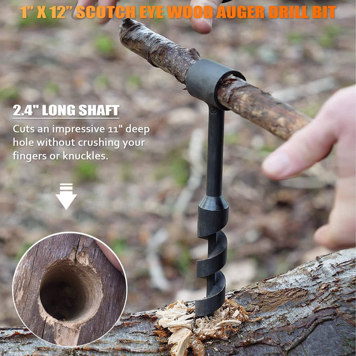 Solidspare 1 x 12” Scotch Eye Wood Auger Drill Bit For Bushcraft and Camping Furniture Maki
