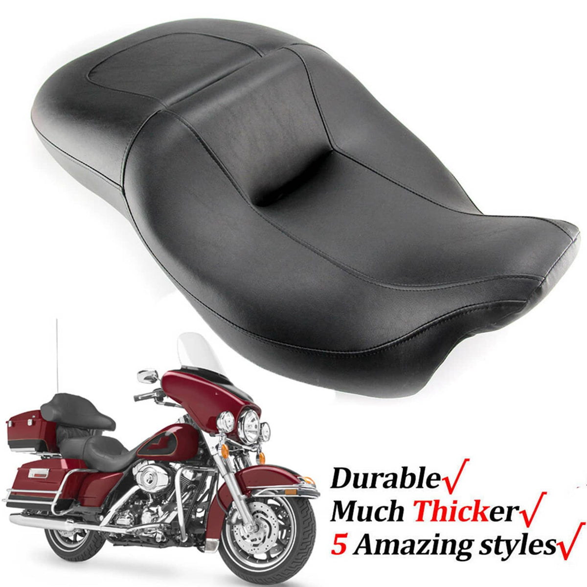 Solidspare Rider Driver Passenger Seat For Harley Touring Electra Glide Ultra Limited 08-Up