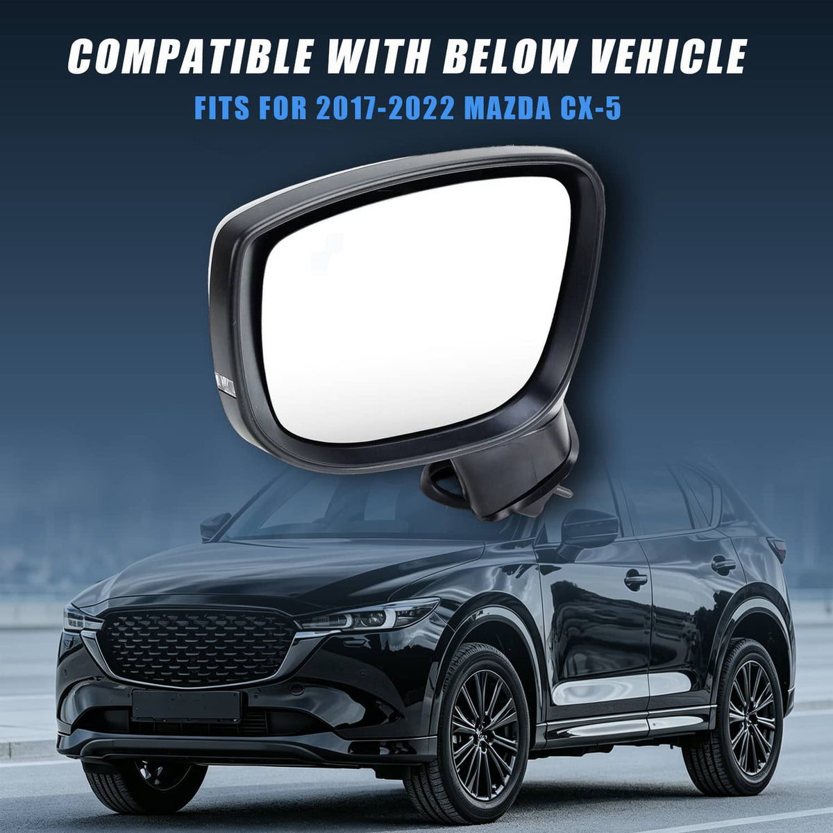 Solidspare Left Driver Side Mirror for 2017-24 Mazda CX-5 With BSM Power Turn Signal Light