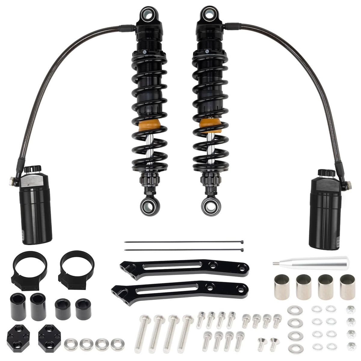 Solidspare Remote Reservoir Suspension Shocks For Harley Touring Road King/Glide  2014-2025