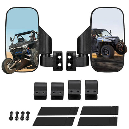 Solidspare 1 Pair UTV Rearview Side Mirrors 1.75" 2" For Polaris RZR Ranger Yamaha YXZ1000R