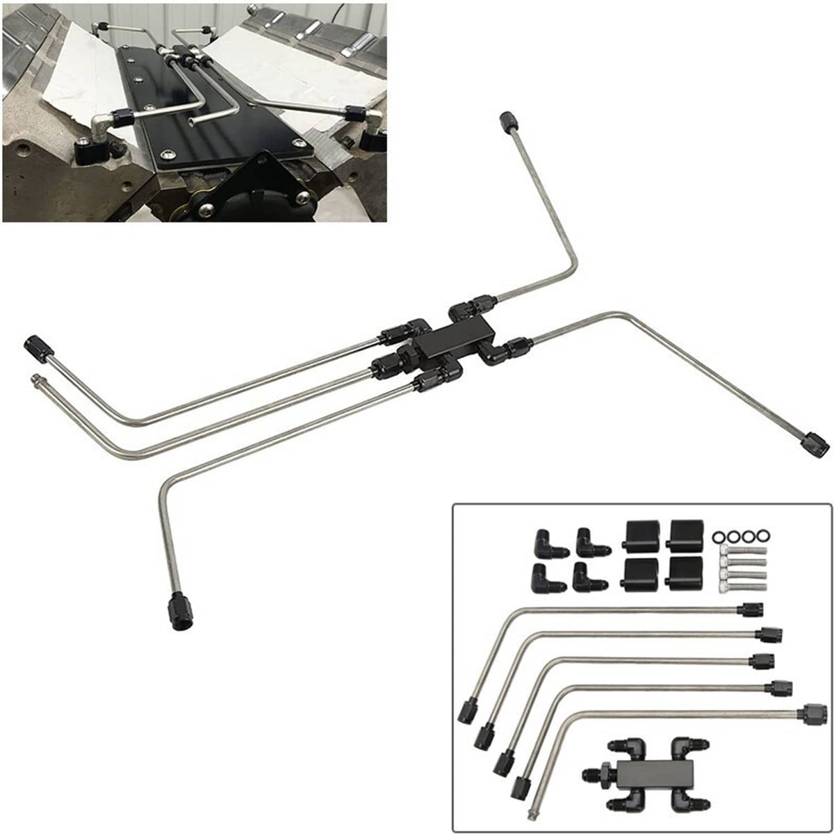 Solidspare Stainless Steel Complete Coolant Crossover Steam Vent Kit Parts For LS1 LS2 LS3